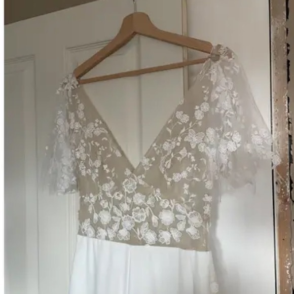 Rime Arodaky Malak Embroidered Tulle and Crepe Bridal Jumpsuit - Picture 4 of 9